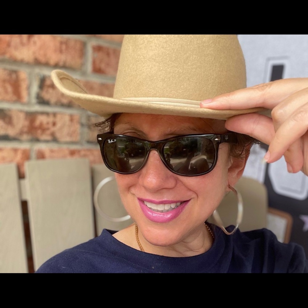 J Hats~Sz 7 Beige Fedora Cowboy Wool w/ Beige band Hat